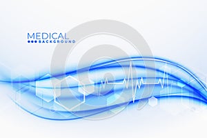 Medical and healthcare background with cardio heartbeat lines photo