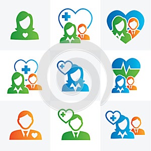 Medical Healthcare Doctor and Nurse Icons