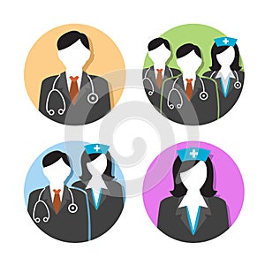 Medical Healthcare Doctor and Nurse Icons