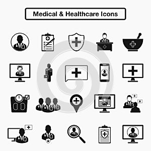 Medical and Healthcare Icon set.