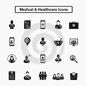 Medical and Healthcare Icon set.
