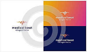 Medical Heart Beat logo template abstract heart beat symbol icon