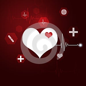 Medical heart rate illustration