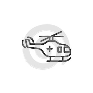 Medical helicopter line icon