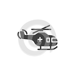 Medical helicopter vector icon