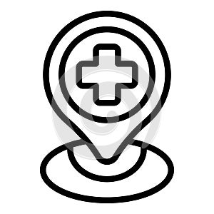 Medical help location icon outline vector. Doctor care