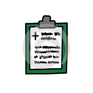 Medical history doodle icon, vector illustration