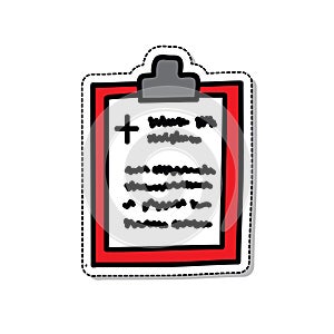 Medical history doodle icon, vector illustration