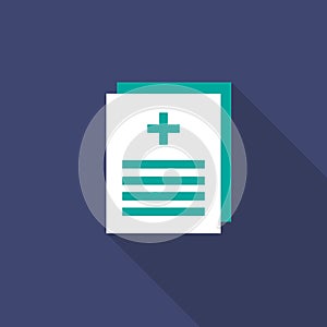 Medical history flat icon, vector illustration