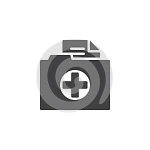 Medical history folder icon vector