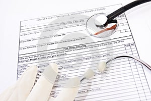 Medical history form