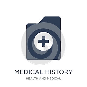 Medical history icon. Trendy flat vector Medical history icon on