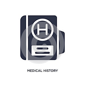 medical history icon on white background. Simple element illustration from medical concept