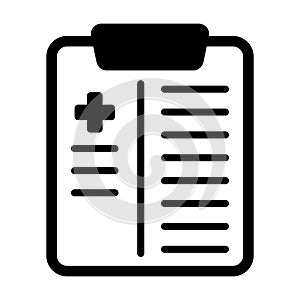 Medical history and Medical services Icon. Health care clipboard icon. Medical card icon.