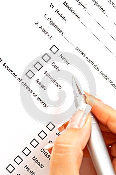 Medical history questionnaire