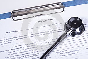 Medical history questionnaire