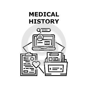 Medical History Vector Concept Black Illustration