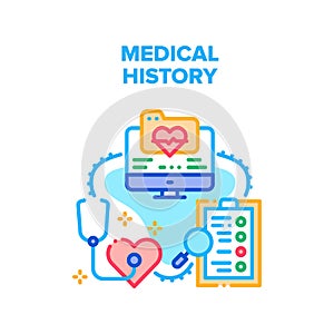 Medical History Vector Concept Color Illustration