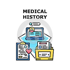 Medical History Vector Concept Color Illustration