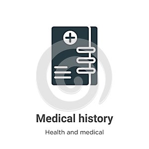 Medical history vector icon on white background. Flat vector medical history icon symbol sign from modern health and medical