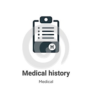 Medical history vector icon on white background. Flat vector medical history icon symbol sign from modern medical collection for