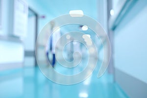 Medical and hospital corridor defocused background with modern l