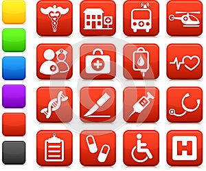 Medical hospital internet icon collection