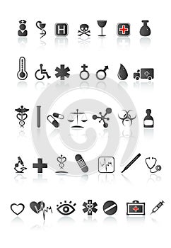 Medico impostato composto da icone 