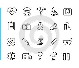 Medical Icon Set // Blue Line Series