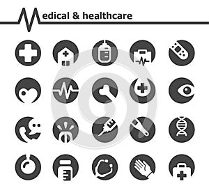 medical icon set inverde style