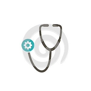 Medical icon with settings sign. Medical icon and customize, setup, manage, process symbol