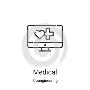 medical icon vector from bioengineering collection. Thin line medical outline icon vector illustration. Linear symbol for use on