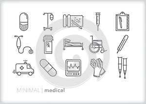 Medical icons of doctor and hospital