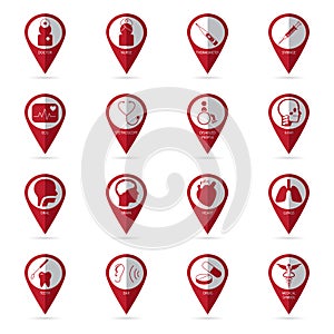 Medical icons with location icon01