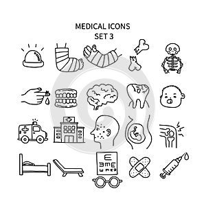 Medical icons set 3 vector illustration