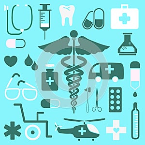 Medical icons set great for any use. Vector EPS10.
