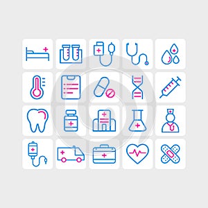 Medical Icons Set Vector Illustration Logo Template