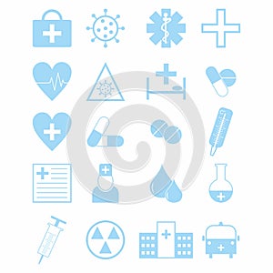 Medical icons set. Vector medicine icons.Hospital Website Icons photo