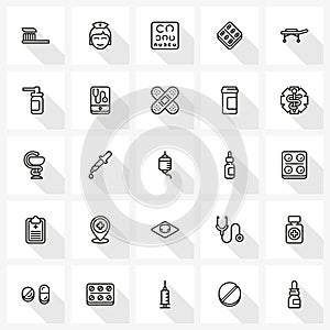 Medical icons set on white background