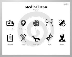 Medical icons Solid pack