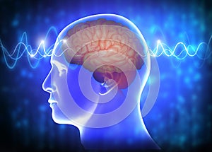 Medical illustration of Human Brain waves