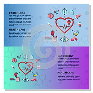 Medical infographic elements data visualization vector design template. Medical Flat Vector Concept. Health and Medical Care