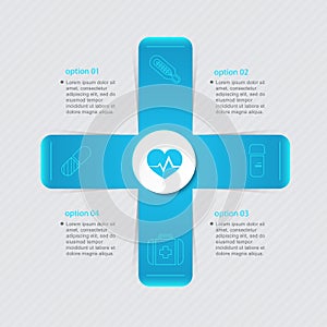 Medical infographic healthcare concept with four options, parts,