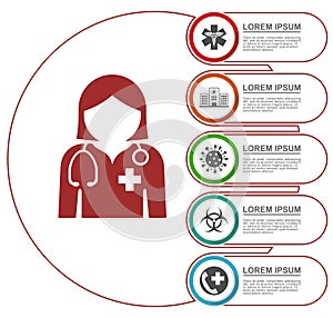 Medical infographic vector template, virus pandemic web presentation, healthcare concept illustration