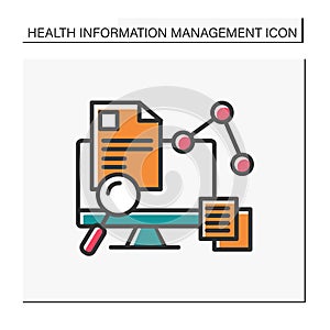 Medical information systems color icon