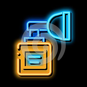 medical inhaler neon glow icon illustration