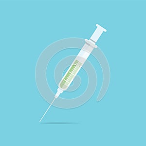 Medical injection Syringe needle or medicine vaccine.