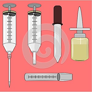 Medical Injectors Vector set