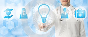Medical Innovation Concept - Doctor with Lamp Icon photo