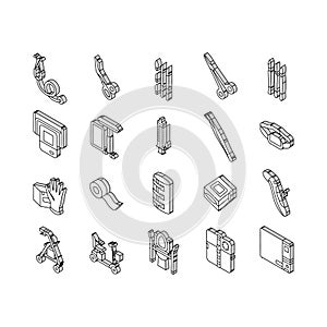 Medical Instrument And Equipment isometric icons set vector